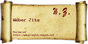 Wéber Zita névjegykártya
